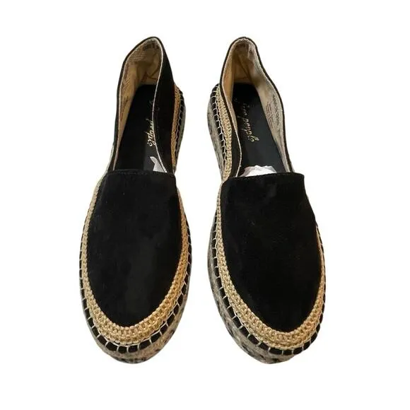 Free People Eden Double Stack Espadrilles in Black, Size 41 (US Size 10) NEW