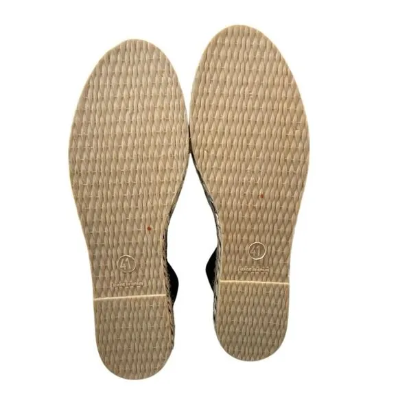 Free People Eden Double Stack Espadrilles in Black, Size 41 (US Size 10) NEW