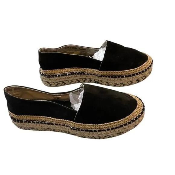 Free People Eden Double Stack Espadrilles in Black, Size 41 (US Size 10) NEW