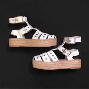 FREE PEOPLE Gable Gladiator Platform Espadrille Sandals —Genuine Leather 7.5 US