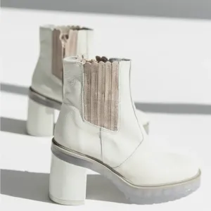 FREE PEOPLE James Chelsea Platform Boots clear transparent chunky heels Sz 9.5