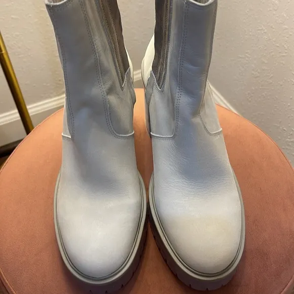 FREE PEOPLE James Chelsea Platform Boots clear transparent chunky heels Sz 9.5