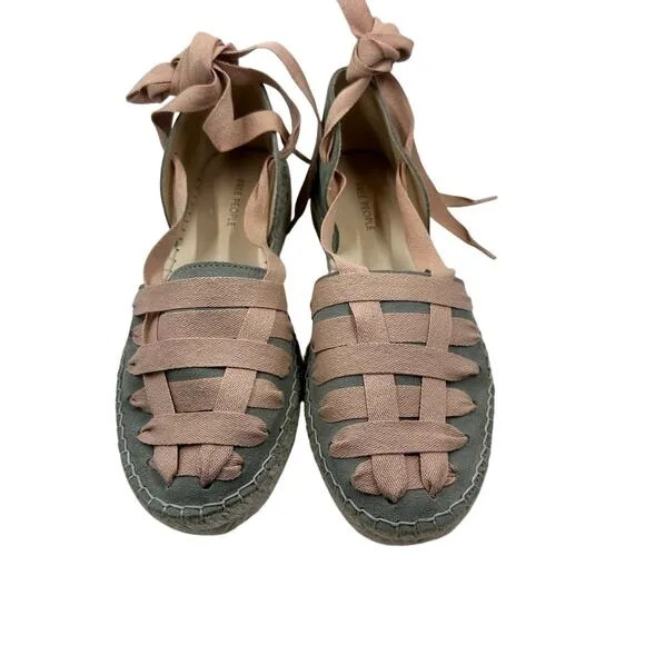 Free People Lace Up Heat Wave Wrap Espadrilles Size 8.5/9 EU 39 NWOB