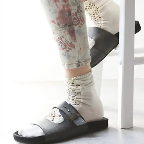Free People leather flat slide sandals