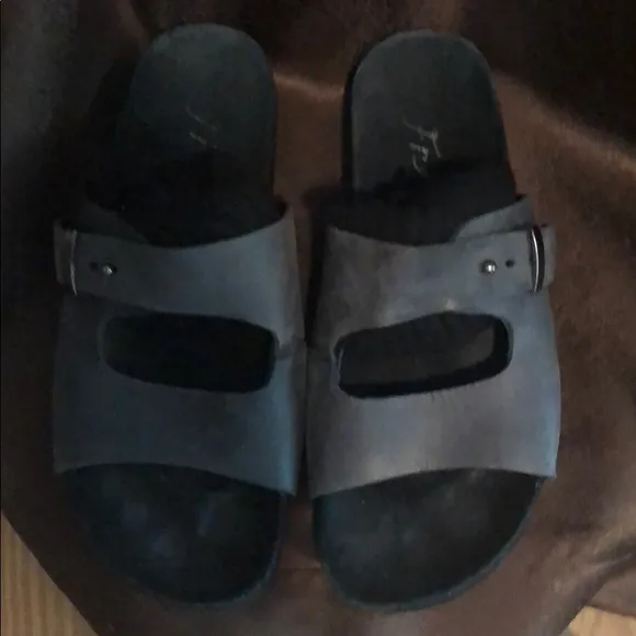 Free People leather flat slide sandals