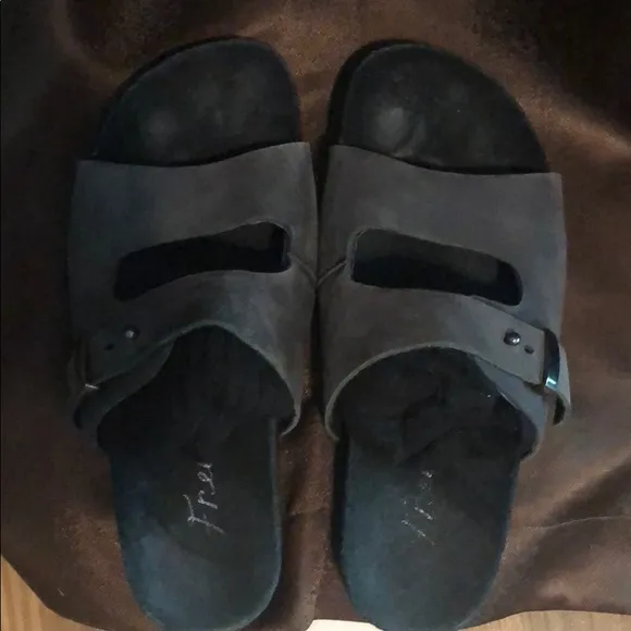 Free People leather flat slide sandals