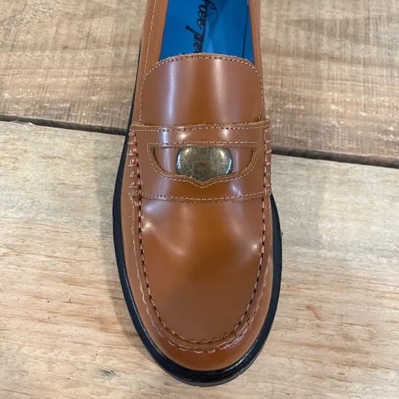 Free People Liv Leather Loafers NWOB Size 38.5