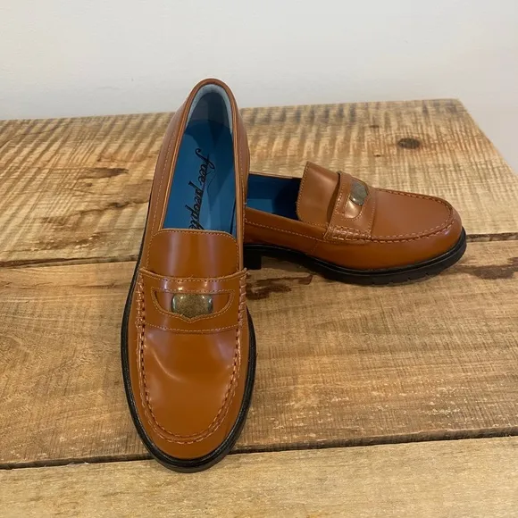 Free People Liv Leather Loafers NWOB Size 38.5