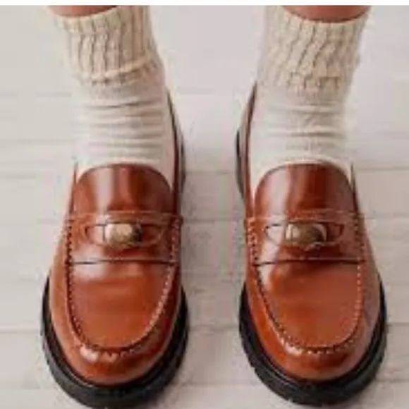 Free People Liv Leather Loafers NWOB Size 38.5