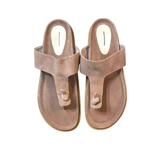 Free People Mika Footbed Sandals Leather in Orchid Ice Suede Size 11 NEW