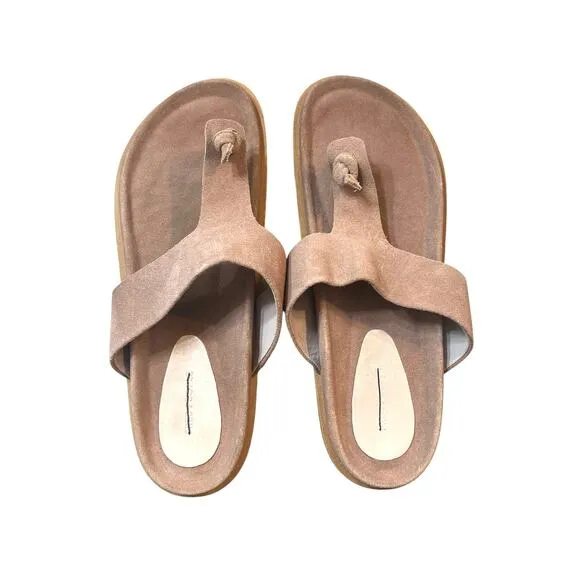 Free People Mika Footbed Sandals Leather in Orchid Ice Suede Size 11 NEW