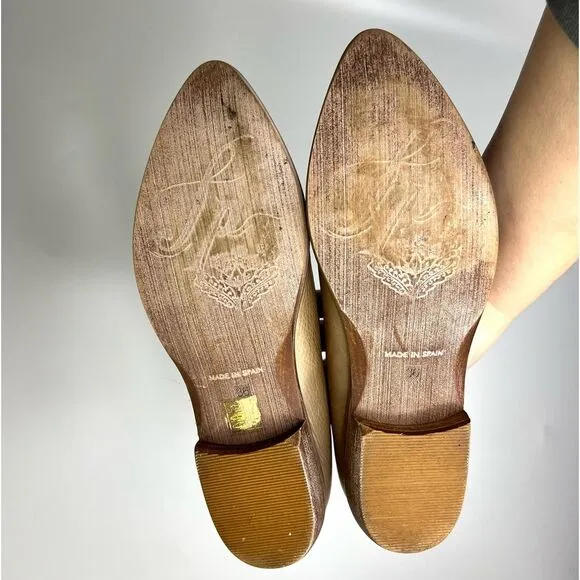 Free People Royale D’Orsay Pointed Toe Leather Flats 36/6 Taupe