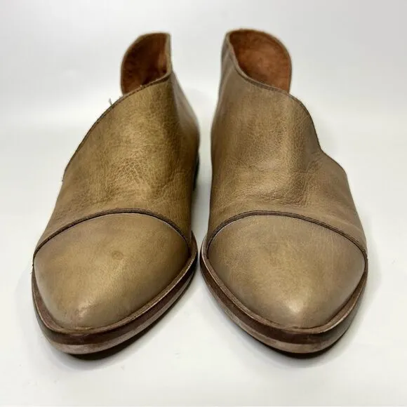 Free People Royale D’Orsay Pointed Toe Leather Flats 36/6 Taupe