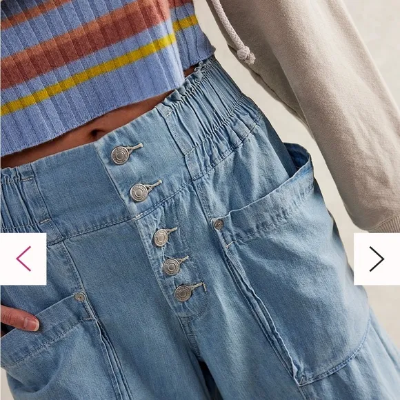 Free People We The Free Sun Setter Pull-On Jeans Medium Color: Sun Bleach NWT