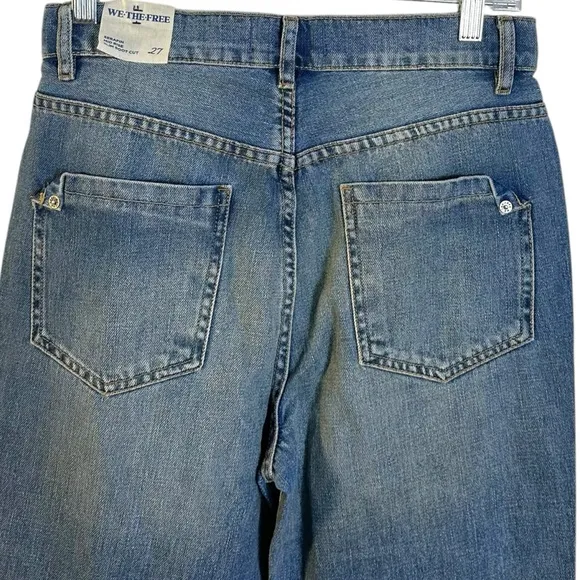 Free People Western Bohemian Serafin Boot Cut Jeans Light Vintage Wash Size 27