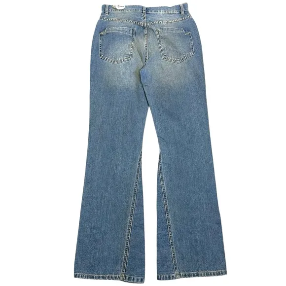 Free People Western Bohemian Serafin Boot Cut Jeans Light Vintage Wash Size 27
