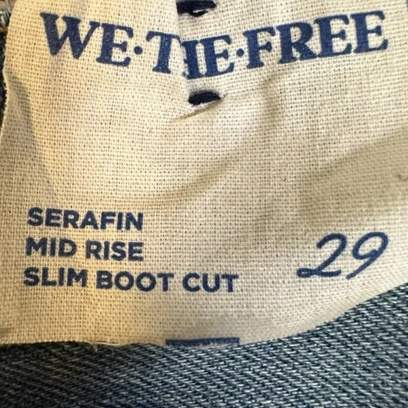 Free People Western Bohemian Serafin Boot Cut Jeans Light Vintage Wash Size 29