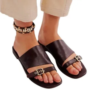 Free People Women's Mila Minimal Flat Slip-On Sandal in Coconut Shell Size US 8