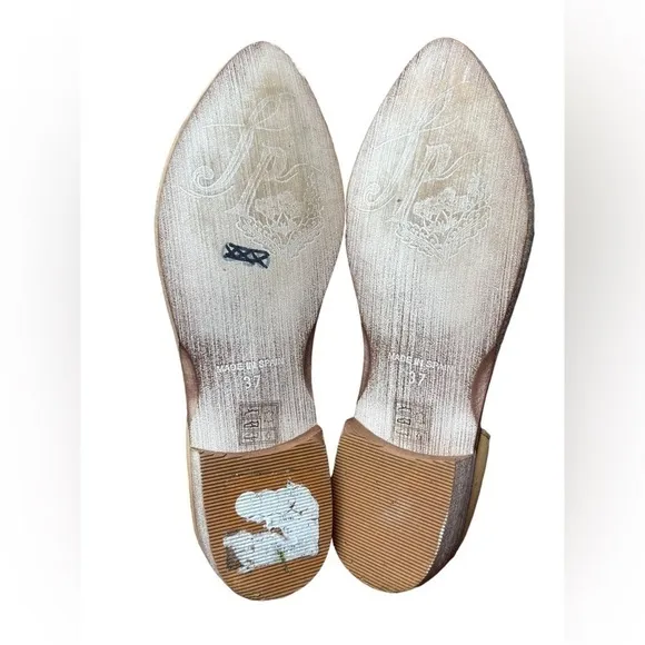 Free People Womens Royale Pointed Cut Out Slip On D'Orsay Flats Sz 37/US 6.5