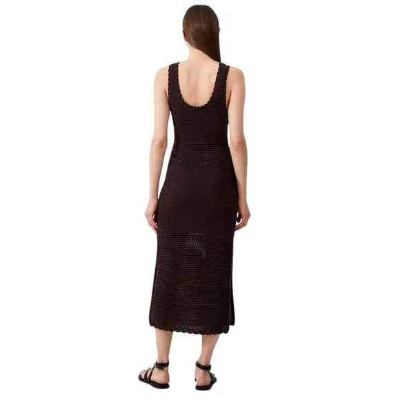 French Connection Momo Nellis Crochet Dress M NWT Black Resort Coastal Chic