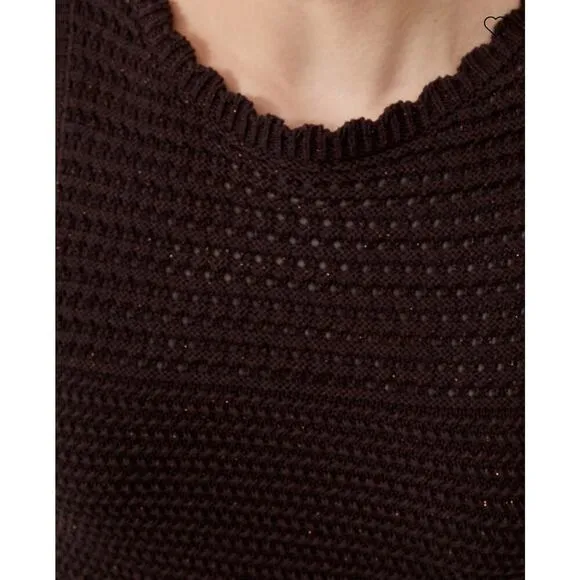 French Connection Momo Nellis Crochet Dress M NWT Black Resort Coastal Chic