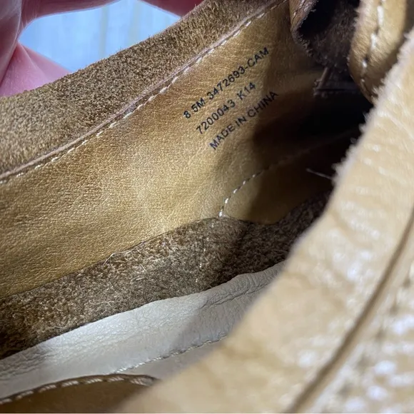 Frye Cognac Brown Leather Pointed Toe Slip On Oxford Flats