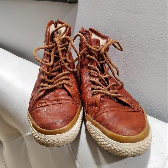 Frye Greene Back Zipper High Top Sneakers Size 6,5