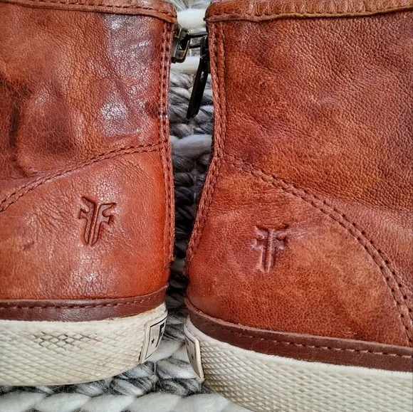 Frye Greene Back Zipper High Top Sneakers Size 6,5