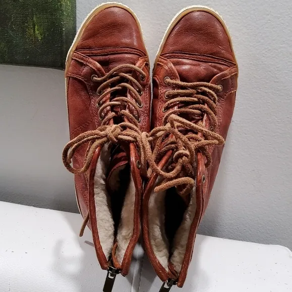 Frye Greene Back Zipper High Top Sneakers Size 6,5