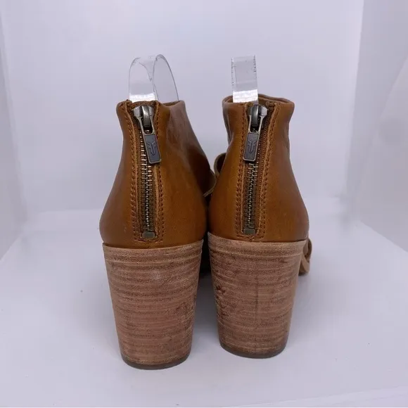 Frye Tash Cut Out Brown Leather Bootie Sandals Size 8.5