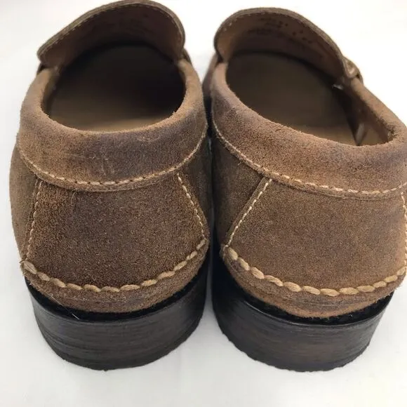 Frye TYLER Brown Leather Classic Penny Loafers in Almond