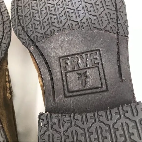 Frye TYLER Brown Leather Classic Penny Loafers in Almond