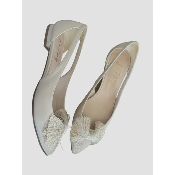 FS NY French Sole Shoes  Leather Ballet Flats Pointed Toe &amp; Bow Size 7.5  NEW