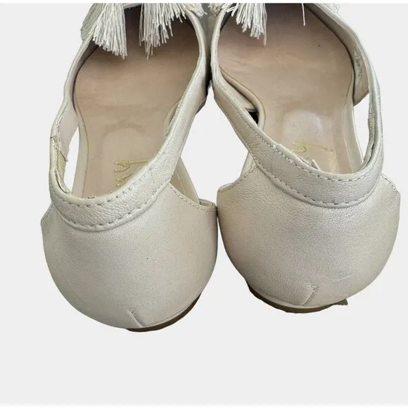 FS NY French Sole Shoes  Leather Ballet Flats Pointed Toe &amp; Bow Size 7.5  NEW