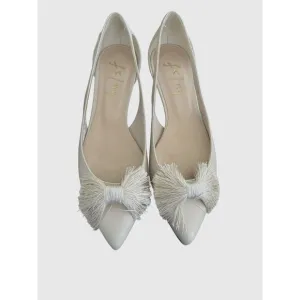 FS NY French Sole Shoes  Leather Ballet Flats Pointed Toe &amp; Bow Size 7.5  NEW