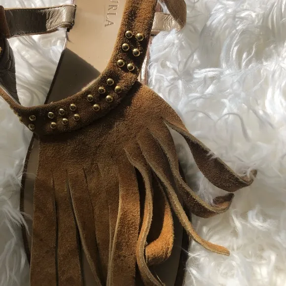 Furla suede thong sandals