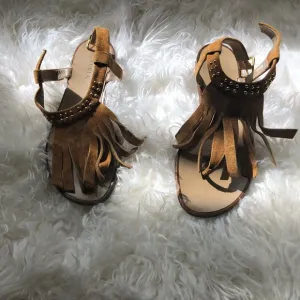 Furla suede thong sandals