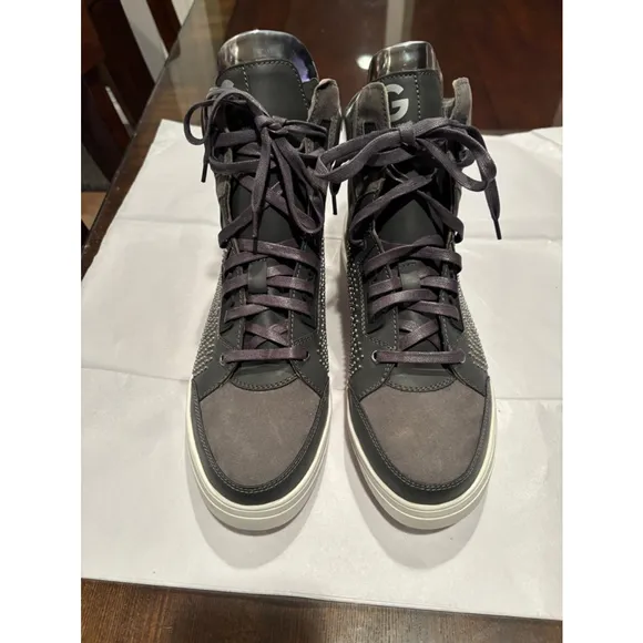 G by Guess Men's Theron High Top Sneakers, Gray, Size 10