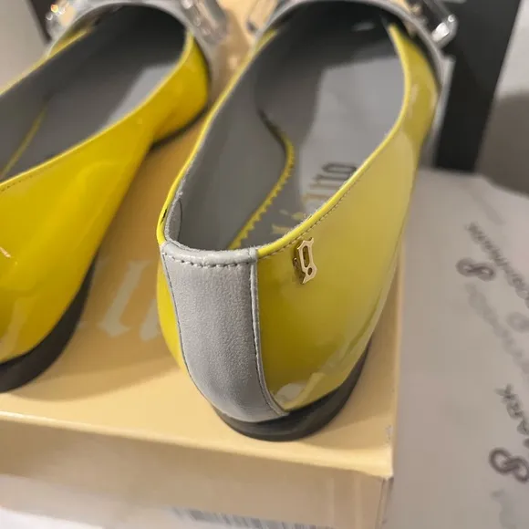 GALLIANO NIB AUTHENTIC YELLOW/BLACK/GRAY LARGE CRYSTALS LEATHER &amp; SUEDE …