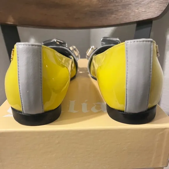 GALLIANO NIB AUTHENTIC YELLOW/BLACK/GRAY LARGE CRYSTALS LEATHER &amp; SUEDE …