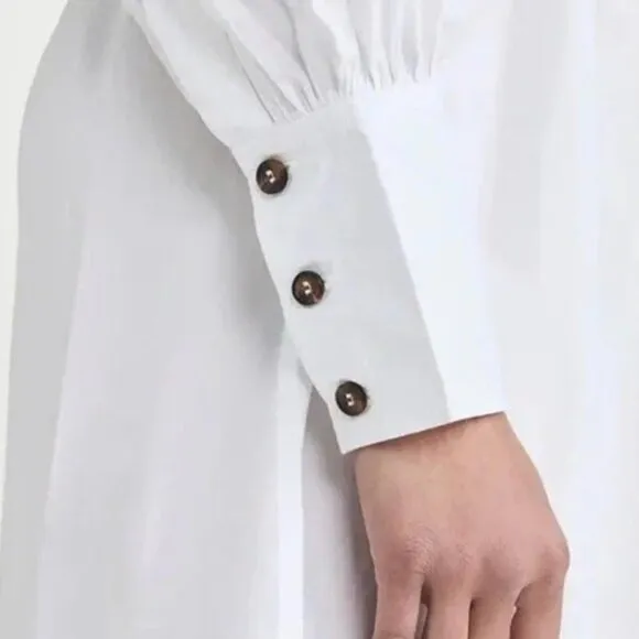 GANNI Poplin Collar Mini Dress White Size 42 IT 6 US NWT