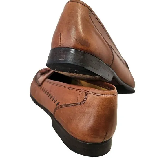 Garys International Croc &amp; Leather Tassel Loafers Mens 9M Non-Skid Made in Spain