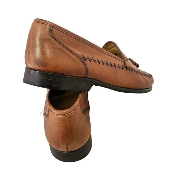 Garys International Croc &amp; Leather Tassel Loafers Mens 9M Non-Skid Made in Spain