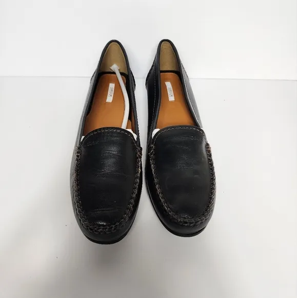 Geox Classic Loafers Mens EU 39.5 Black Slip On Leather Comfort Career