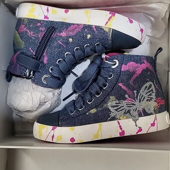 Geox Girls' Jr Ciak High Top Canvas Sneakers