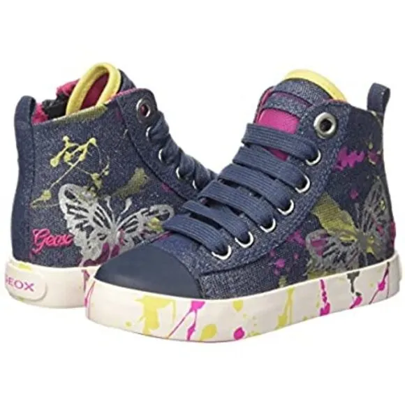 Geox Girls' Jr Ciak High Top Canvas Sneakers