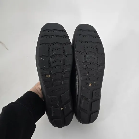 Geox Respira Boys Black Leather Dress Loafers Size 38 Antishock US 5.5 6