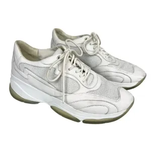 Geox Respira Kirya White Leather Chunky Sneakers Size 10