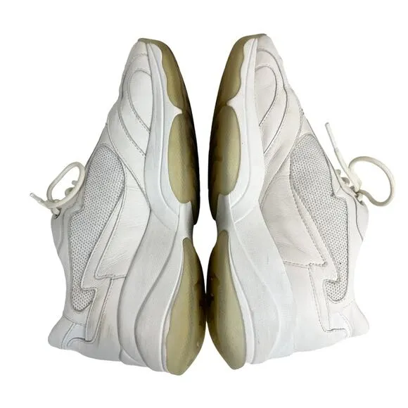 Geox Respira Kirya White Leather Chunky Sneakers Size 10