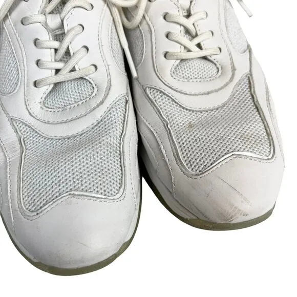 Geox Respira Kirya White Leather Chunky Sneakers Size 10